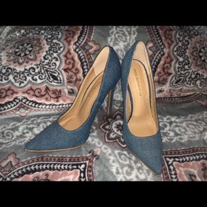 Dark Blue Denim Heels